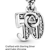 image:imagePANDORA 50th Celebration Dangle Charm  Compatible Moments  Sterling Silver with Clear Cubic Zirconia  Gift for Her  Jewelry for Women with Gift Box