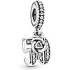 image:imagePANDORA 50th Celebration Dangle Charm  Compatible Moments  Sterling Silver with Clear Cubic Zirconia  Gift for Her  Jewelry for Women with Gift Box