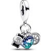 image:imagePANDORA Camera Heart amp Compass Triple Dangle Charm  Bracelet Charm for PANDORA Moments Bracelets  Gift for Her  Sterling Silver amp Enamel with Cubic Zirconia  With Gift Box