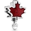 image:imagePANDORA Canada Red Maple Leaf Charm  Compatible with PANDORA Moments  Gift for Her  Made with Sterling Silver amp Enamel  with Gift Box