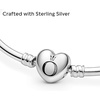 image:imagePANDORA Jewelry Bangle with Heart Clasp  Compatible Moments Charms  Gift for Her  Sterling Silver Bracelet  With Gift Box75 Inches