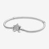 image:imagePANDORA Moments Asymmetric Star Clasp Snake Chain Bracelet  Charm Bracelet for Women  Gift for Her  Sterling Silver with Clear Cubic Zirconia  With Gift Box63 Inches
