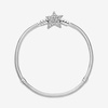 image:imagePANDORA Moments Asymmetric Star Clasp Snake Chain Bracelet  Charm Bracelet for Women  Gift for Her  Sterling Silver with Clear Cubic Zirconia  With Gift Box63 Inches
