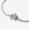 image:imagePANDORA Moments Asymmetric Star Clasp Snake Chain Bracelet  Charm Bracelet for Women  Gift for Her  Sterling Silver with Clear Cubic Zirconia  With Gift Box91 Inches