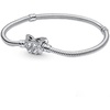 image:imagePANDORA Moments Butterfly Clasp Snake Chain Bracelet  Compatible Moments Charms  Gift for Her  Sterling Silver with Cubic Zirconia  With Gift Box63 Inches