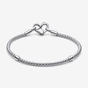 image:imagePANDORA Moments Butterfly Clasp Snake Chain Bracelet  Compatible Moments Charms  Gift for Her  Sterling Silver with Cubic Zirconia  With Gift Box79 Inches
