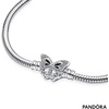 image:imagePANDORA Moments Butterfly Clasp Snake Chain Bracelet  Compatible Moments Charms  Gift for Her  Sterling Silver with Cubic Zirconia  With Gift Box90 Inches