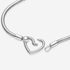 image:imagePANDORA Moments Heart Clasp Snake Chain Bracelet  Charm Bracelet for Women  Compatible Moments Charms  Gift for Her  Sterling Silver  With Gift Box67 Inches