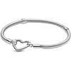 image:imagePANDORA Moments Heart Clasp Snake Chain Bracelet  Charm Bracelet for Women  Compatible Moments Charms  Gift for Her  Sterling Silver  With Gift Box67 Inches