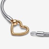image:imagePANDORA Moments Heart Closure Snake Chain Bracelet  Compatible Moments Charms  Gift for Her  Sterling Silver Shine with Cubic Zirconia  With Gift Box669 Inches