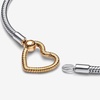image:imagePANDORA Moments Heart Closure Snake Chain Bracelet  Compatible Moments Charms  Gift for Her  Sterling Silver Shine with Cubic Zirconia  With Gift Box827 Inches