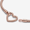 image:imagePANDORA Moments Heart Closure Snake Chain Bracelet  Made With 14K Rose GoldPlated Unique Metal Blend  Jewelry for Women  Includes Gift Box67 Inches