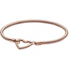 image:imagePANDORA Moments Heart Closure Snake Chain Bracelet  Made With 14K Rose GoldPlated Unique Metal Blend  Jewelry for Women  Includes Gift Box71 Inches