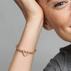 image:imagePANDORA Moments Heart Closure Snake Chain Bracelet  Made With 14K Rose GoldPlated Unique Metal Blend  Jewelry for Women  Includes Gift Box79 Inches