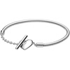 image:imagePANDORA Moments Heart TBar Closure Snake Chain Bracelet  Compatible Moments Charms  Gift for Her Shine  With Gift Box63 Inches