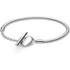 image:imagePANDORA Moments Heart TBar Closure Snake Chain Bracelet  Compatible Moments Charms  Gift for Her Shine  With Gift Box75 Inches