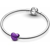 image:imagePANDORA Moments Metallic Purple Heart Charm  Sterling Silver Charm with Enamel  Jewelry for Women  Includes Gift Box