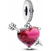 image:imagePANDORA Moments Red Heart amp Arrow Murano Glass Dangle Charm  Sterling Silver Charm with Cubic Zirconia amp Murano Glass  Jewelry for Women  Includes Gift Box
