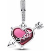 image:imagePANDORA Moments Red Heart amp Arrow Murano Glass Dangle Charm  Sterling Silver Charm with Cubic Zirconia amp Murano Glass  Jewelry for Women  Includes Gift Box