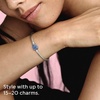 image:imagePANDORA Moments Sparkling Disc Clasp Snake Chain Bracelet  Sterling Silver Bracelet with ManMade Crystals  Jewelry for Women  Includes Gift Box170 Centimeters