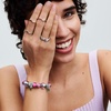image:imagePANDORA Moments Sparkling Rose in Bloom Charm  Sterling Silver Charm with ManMade Opal  Jewelry for Women  Includes Gift Box