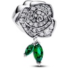 image:imagePANDORA Moments Sparkling Rose in Bloom Charm  Sterling Silver Charm with ManMade Opal  Jewelry for Women  Includes Gift Box