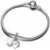 image:imagePANDORA Moments White Rose in Bloom Double Dangle Charm  Sterling Silver Charm with Bioresin ManMade Mother of Pearl amp Cubic Zirconia  Jewelry for Women  Includes Gift Box