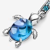 image:imagePANDORA Murano Glass Blue Sea Turtle Dangle Charm  Compatible with PANDORA Moments  Jewelry for Women  Gift for Women  Made with Sterling Silver amp ManMade Crystal  With Gift Box