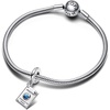 image:imagePANDORA Openable Passport Dangle Charm  Compatible with PANDORA Moments  Gift for Her  Sterling Silver amp Enamel with Blue Cubic Zirconia  With Gift Box