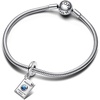 image:imagePANDORA Openable Passport Dangle Charm  Compatible with PANDORA Moments  Gift for Her  Sterling Silver amp Enamel with Blue Cubic Zirconia  With Gift Box