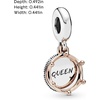 image:imagePANDORA Queen amp Regal Crown Dangle Charm  Engraved Plaque Detail  Jewelry for Her with Gift Box  Compatible Moments Charm Bracelets  Sterling Silver amp 14k Rose Gold