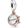 image:imagePANDORA Queen amp Regal Crown Dangle Charm  Engraved Plaque Detail  Jewelry for Her with Gift Box  Compatible Moments Charm Bracelets  Sterling Silver amp 14k Rose Gold