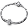 image:imagePANDORA Sparkling Pav Triplerow Charm  Gift for Her  Compatible Moments  Sterling Silver with Cubic Zirconia  With Gift Box