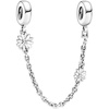 image:imagePANDORA Daisy Flower Safety Chain Charm  Compatible with PANDORA Moments  Gift for Her  Made with Sterling Silver amp Cubic Zirconia  with Gift Box