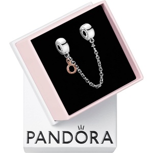 image:imagePANDORA Dangling Crown O Safety Chain Charm  Compatible with PANDORA Moments  Gift for Her  Made with Pandora Rose amp Sterling Silver  with Gift Box