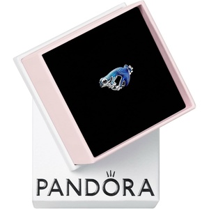 image:imagePANDORA Metallic Blue Gecko Charm  Gift for Her  Compatible with PANDORA Moments  With Gift Box  Sterling Silver with Enamel amp ManMade Crystals