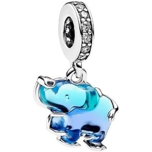 image:imagePANDORA Moments Blue Murano Glass Elephant Dangle Charm  Sterling Silver Charm with Cubic Zirconia amp Blue Murano Glass  Gift for Women  Includes Gift Box