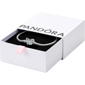 image:imagePANDORA Moments Butterfly Clasp Snake Chain Bracelet  Compatible Moments Charms  Gift for Her  Sterling Silver with Cubic Zirconia  With Gift Box71 Inches