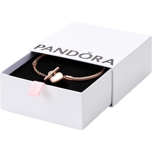 image:imagePANDORA Moments Heart TBar Closure Snake Chain Bracelet  Compatible Moments Charms  Gift for Her Shine  With Gift Box90 Inches