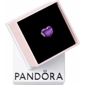 image:imagePANDORA Moments Metallic Purple Heart Charm  Sterling Silver Charm with Enamel  Jewelry for Women  Includes Gift Box
