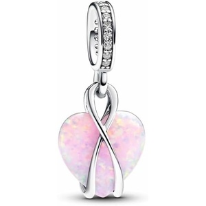 image:imagePANDORA Moments Mom Opalescent Heart Dangle Charm  Sterling Silver Charm with LabCreated Opal amp Cubic Zirconia  Jewelry for Women  Includes Gift Box