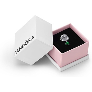image:imagePANDORA Moments Sparkling Rose in Bloom Charm  Sterling Silver Charm with ManMade Opal  Jewelry for Women  Includes Gift Box