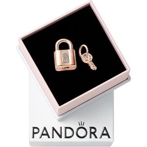 image:imagePANDORA Padlock amp Key Dangle Charm  Compatible Moments  Stunning Womens Jewelry  Gift for Her Rose amp Cubic Zirconia  with Gift Box