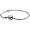 image:imagePANDORA Heart Clasp Snake Chain Bracelet  Heart Clasp  Romantic Jewelry for Her with Gift Box  Compatible Moments Charms  Sterling Silver  9