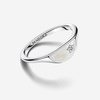 image:imagePANDORA Me Halved Enamel Signet Ring  Sterling SIlver Ring with Cubic Zirconia amp Enamel  Includes Gift Box3