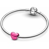 image:imagePANDORA Moments Metallic Pink Heart Charm  Sterling Silver with Enamel  Jewelry for Women  Includes Gift Box