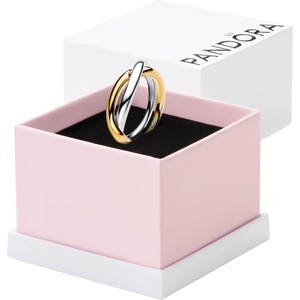 image:imagePANDORA Essence Twotone Entwined Bands Ring  Sterling silver and 14k GoldPlated Ring  Includes Gift Box7