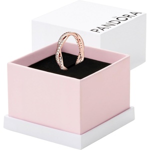 image:imagePANDORA Sparkling Twisted Lines Ring  Gift for Her  Ring for Women  Clear Cubic Zirconia  With Gift BoxRose Gold