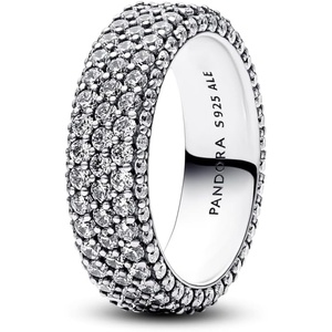 image:imagePANDORA Timeless Pav TripleRow Ring  Silver Ring for Women  Gift for Her  Silver with Clear Cubic Zirconia  With Gift Box