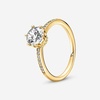 image:imagePANDORA Clear Sparkling Crown Solitaire Ring Shine 14k GoldPlated Ring for Women with Cubic Zirconia  Gift for Her  With Gift Box
